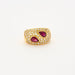 Bague 54 Bague or jaune deux rubis poire etdiamants 58 Facettes