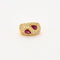 Bague 54 Bague or jaune deux rubis poire etdiamants 58 Facettes