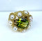 Bague 52 Bague coktail en or jaune 18 carats, péridot 3,98 ct et 9 perles 58 Facettes AB571