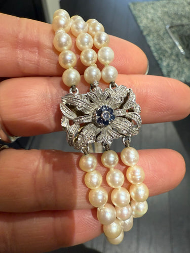 Collier Vintage - Collier de perles de culture - fermoir or blanc 58 Facettes 1.0000481/2