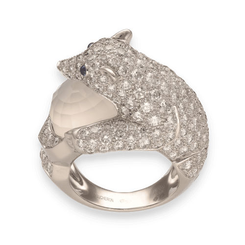 Bague 52 Bague Boucheron Animaux Nanook lOurs en or gris 18K - 5,04 cts de diamants - 2021 58 Facettes FB09646
