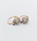 Boucles d'oreilles Dormeuses victorienne or jaune ornée de diamants tailles anciennes en sertis fleur de lys 58 Facettes A04887