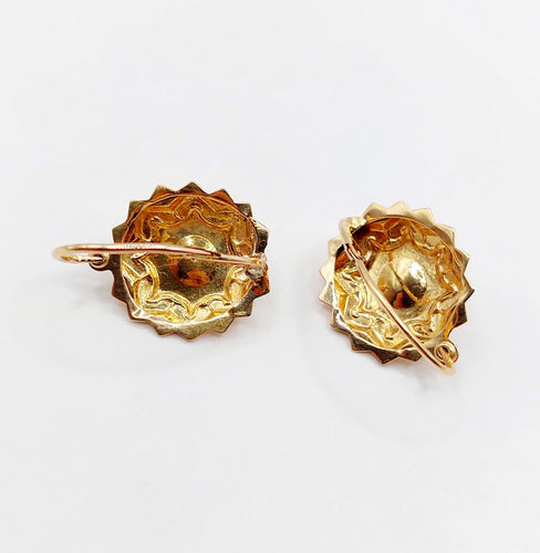 Dormeuses or rose, étoile et pierres rouges (circa 1900) 58 Facettes A05839