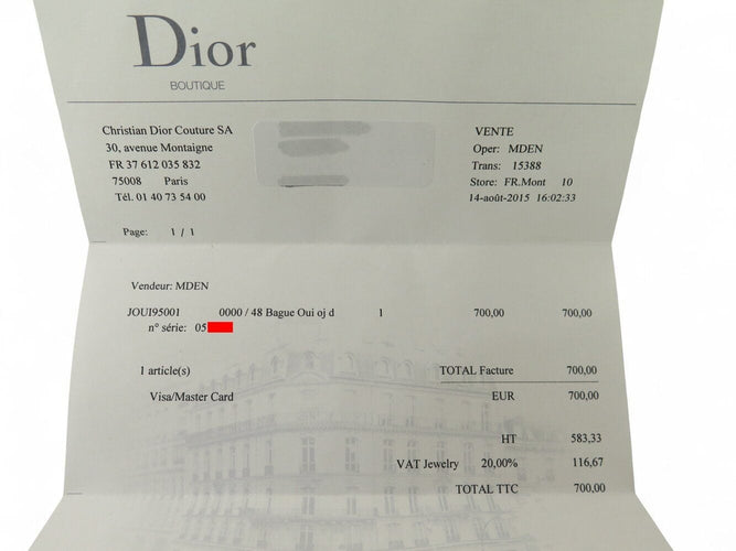 Bague 48 bague DIOR DIORamour oui joui95001 t48 en or jaune 18k diamant 58 Facettes 269685