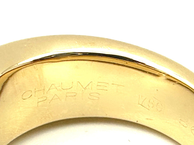 Bague 56 CHAUMET. Collection "Liens", bague or jaune 18K et diamants 58 Facettes