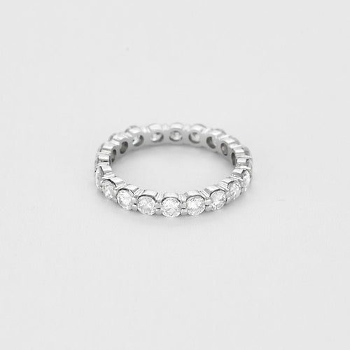 Bague 52,5 Alliance américaine  en or blanc et diamants 58 Facettes B250582