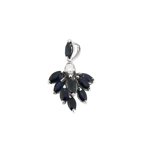 Pendentif Pendentif or gris et saphirs 58 Facettes LAV16963
