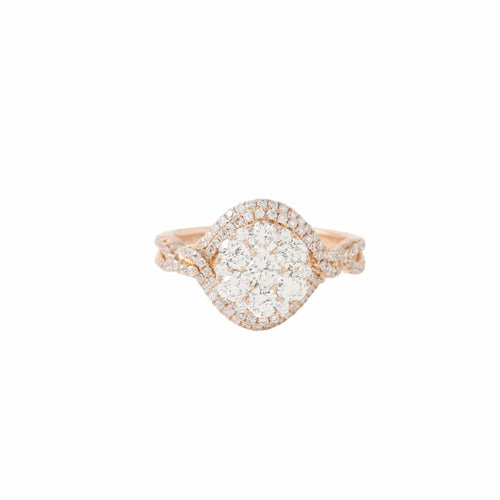 Bague 54 Bague de fiançailles diamants or rose 58 Facettes