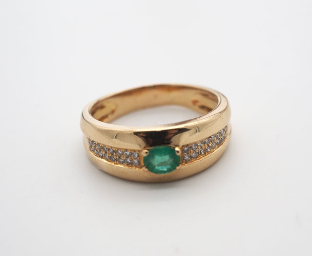 Bague 59 Bague émeraude et or jaune 58 Facettes