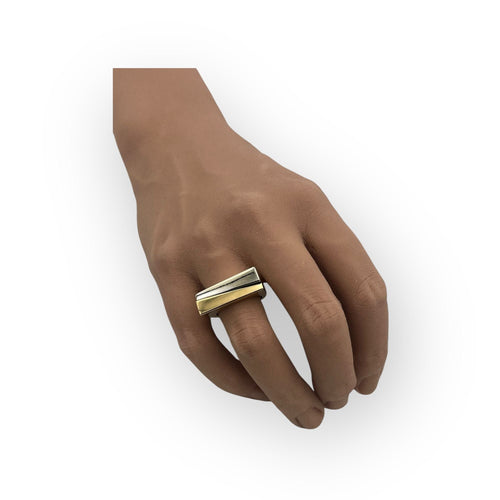 Bague Bague géométrique deux ors 58 Facettes 149054612