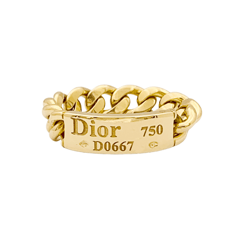 Bague 53 Bague DIOR, "Gourmette" en or jaune. 58 Facettes 34572