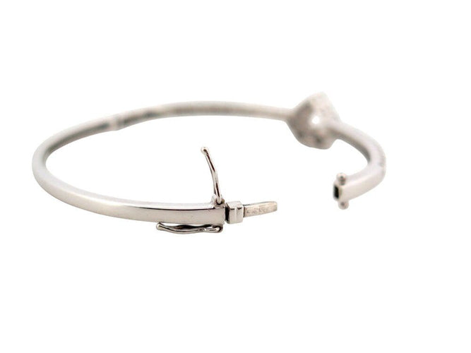 Bracelet bracelet jonc coeur serti 30 diamants 1.55ct t15 or blanc 18k 10gr 58 Facettes 267662