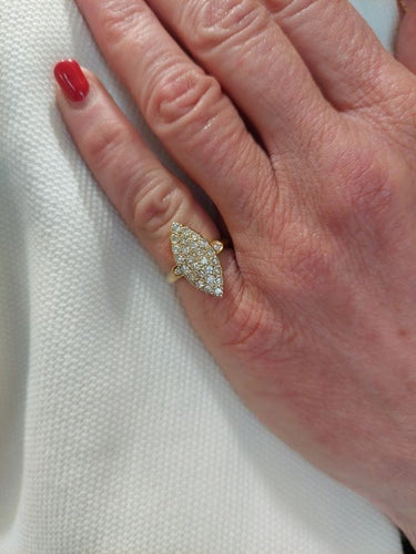Bague 52 Marquise pavage diamants 58 Facettes 084471