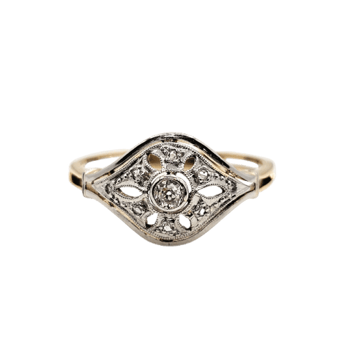 Bague 56 Bague ancienne or bicolore et diamants 58 Facettes 645