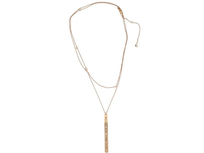 Collier collier sautoir DINH VAN pulse 628212 pendentif chaine or rose diamants gm 58 Facettes 268900