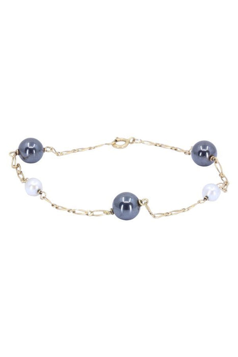 Pearl and hematite bracelet