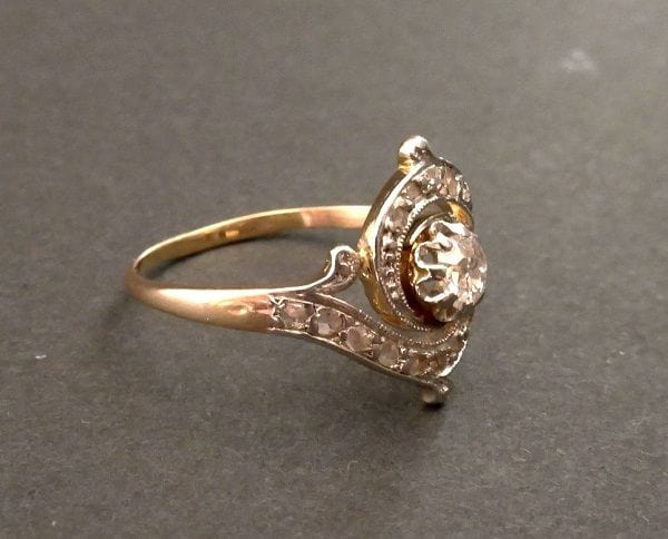Bague 53 Bague Art Nouveau Diamants. 58 Facettes 1061419
