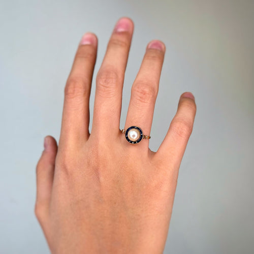 Bague 53 Bague Art Déco - Or, Saphirs & Perle 58 Facettes 250300R