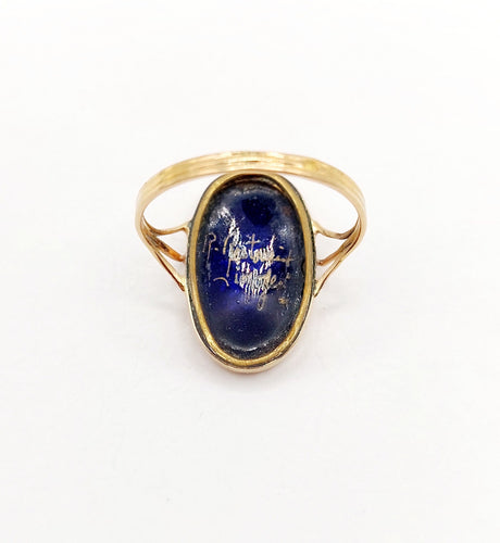 Bague 55 Bague Art nouveau Limoges plaque émaillée profil féminin en or 18k 58 Facettes A06418