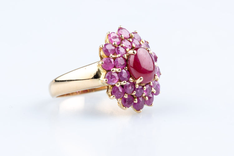 Bague 52 Bague fleur rubis 3,35 ct en or jaune 18K 58 Facettes BGRUBIOC583-107