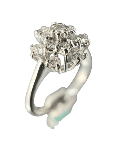Bague 48.5 Bague fleur or blanc diamants 58 Facettes