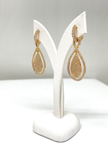 Boucles d'oreilles Boucles d’oreilles "Edouard Nahum" 2 en 1 en or rose 18 carats et diamants 58 Facettes