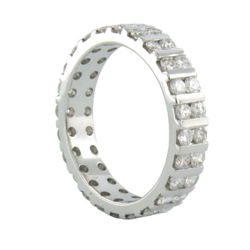Anillo tipo alianza de oro blanco con diamantes talla brillante hasta 2,00 ct 