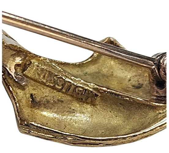 Broche Broche plume Masriera, années 1950, or jaune et blanc, diamants 58 Facettes E26