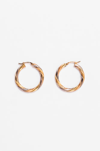 Boucles d'oreilles Créoles trois ors 58 Facettes