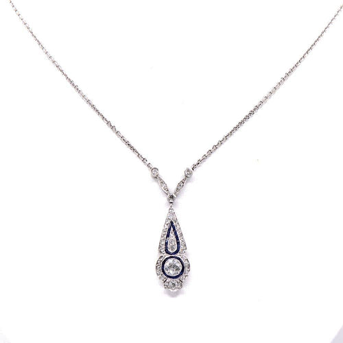 Pendentif Pendentif Art Déco Ecliptis platine, diamants, saphirs 58 Facettes 200