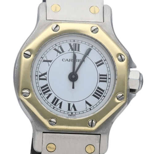 Montre Cartier Montre Santos Ronde Or Jaune 18K Et Acier 58 Facettes MT44026