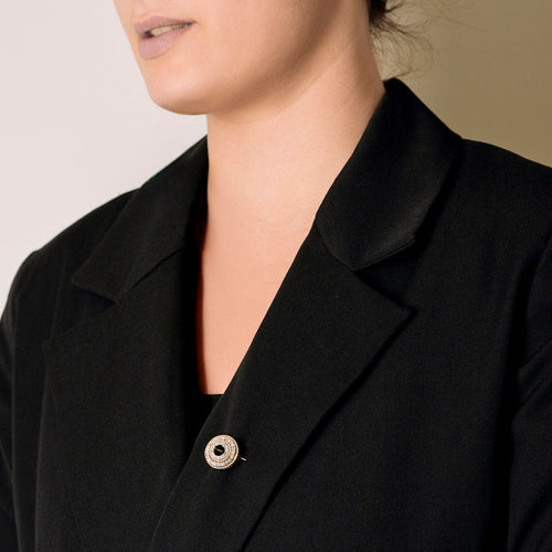 Broche Broche en or jaune et roses diamantés 58 Facettes RAM2985X2