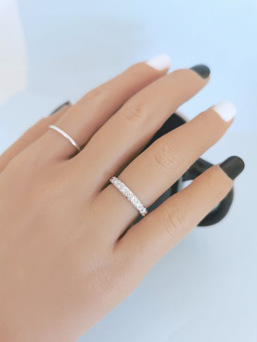 Bague 52 Alliance américaine vintage (1950-1960) platine , diamants 0,96 carat 58 Facettes 1755