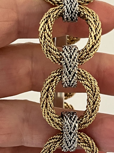 Bracelet Bracelet Or Jaune et Or Gris Tressé 58 Facettes LOT 6640