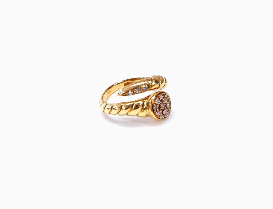 Gold and diamond snake ring