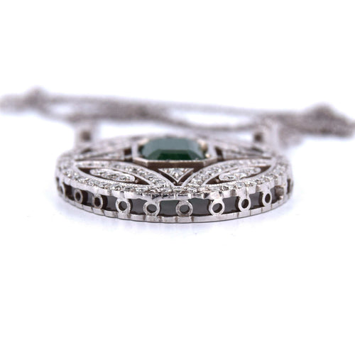 Collier PENDENTIF AVEC COLLIER - OR BLANC 18 KT 58 Facettes