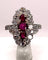 Bague 51 Bague marquise en or, diamants et rubis. 58 Facettes AB357