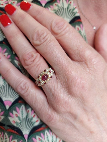 Bague CARTIER - BAGUE VINTAGE RUBIS ET DIAMANTS 58 Facettes 088261