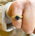 Bague 51 Bague jonc saphir ancien et diamants monture or jaune 58 Facettes