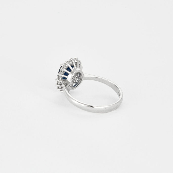 Bague 55 Bague marguerite saphir diamants 58 Facettes