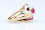 Bague 51 Bague en or jaune 18K rubis et diamants 58 Facettes BGRUDOC571-107