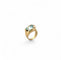 Bague Bague en or jaune 18 carats et topaze bleue 58 Facettes