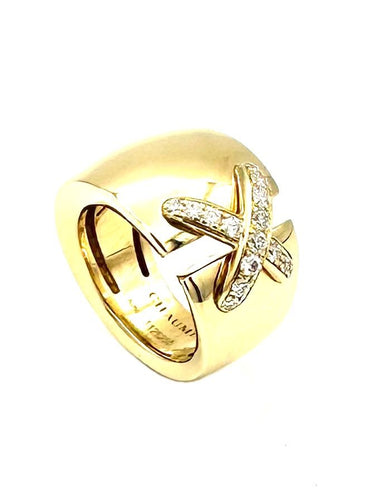 CHAUMET. Kolekce "Liens", prsten ze žlutého 18K zlata a diamanty 