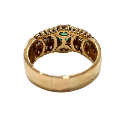 Bague 58.5 Bague design contemporaine en or avec diamants et émeraude 58 Facettes Q288B