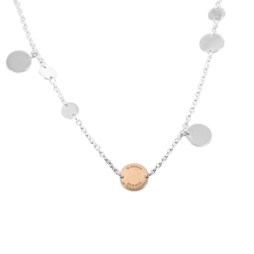 Collier HERMES - Ex-Libris - Sautoir en Argent et or rose 58 Facettes 58FC20