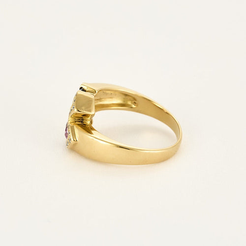 Bague 54 Bague Toi & Moi, saphir rose, saphir bleu et diamants 58 Facettes B240725-1