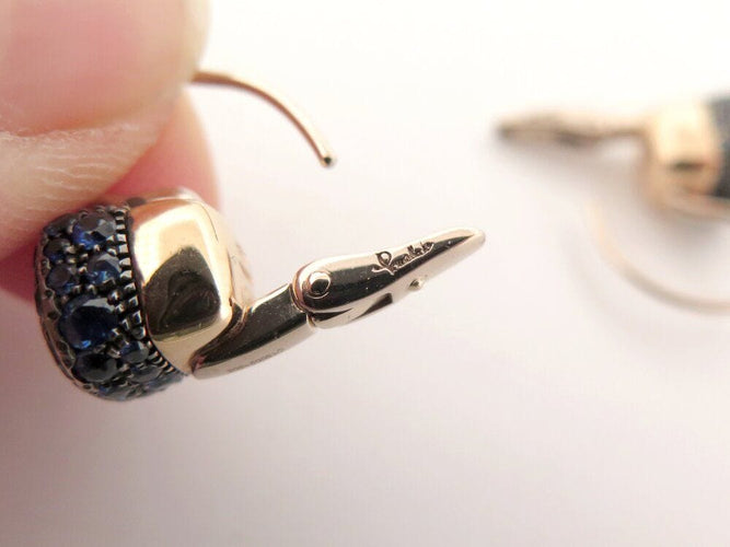 Boucles d'oreilles boucles d'oreilles POMELLATO nudo or rose 18k saphirs bleus 2.2ct s 58 Facettes 266335