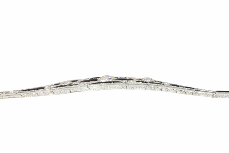 Bracelet Graphic Grace – Bracelet Art déco vintage en diamants et onyx, vers 1920 58 Facettes 24323-0290
