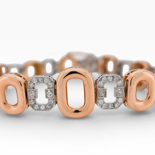 Bracelet Bracelet Rétro - Or 18 Carats, Diamants, années 1940 58 Facettes 485