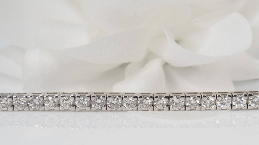 Bracelet Bracelet rivière en or blanc et diamants 6cts 58 Facettes F4890